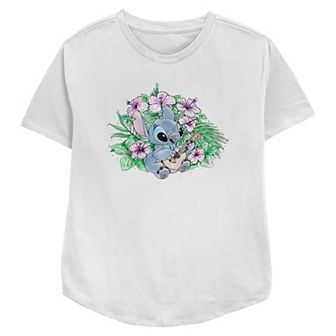 Disney's Lilo & Stitch Playing Ukulele Women's Relaxed Fit Graphic Tee