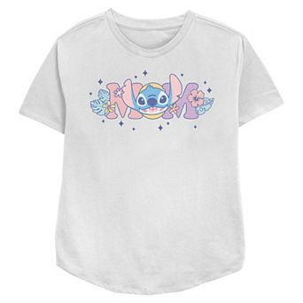 Disney's Lilo & Stitch Mom Floral Sign Women's Relaxed Fit Graphic Tee