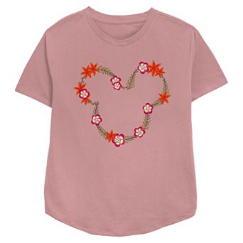 Disney's Mickey Mouse May Floral Wreath Women's Relaxed Fit Graphic Tee