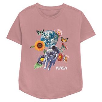 Women's Nasa Spring Inspired Space Relaxed Fit Graphic Tee