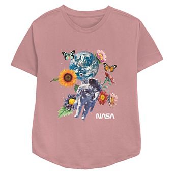 Women's Nasa Spring Inspired Space Relaxed Fit Graphic Tee