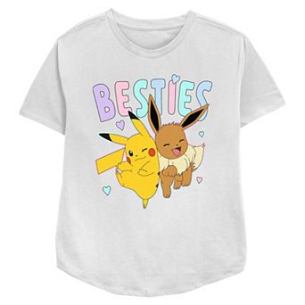 Women's Pokemon Pikachu And Eevee Besties Relaxed Fit Graphic Tee