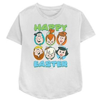 Women's The Flintstones Happy Easter Relaxed Fit Graphic Tee
