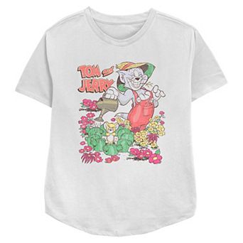 Women's Tom & Jerry Springtime Gardening Relaxed Fit Graphic Tee