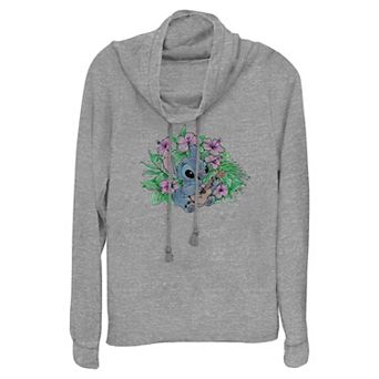 Disney's Lilo & Stitch Playing Ukulele Women's Cowlneck Graphic Lightweight Long Sleeve