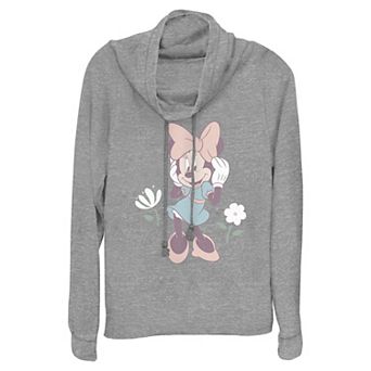 Disney's Minnie Mouse Spring Lady Women's Cowlneck Graphic Lightweight Long Sleeve