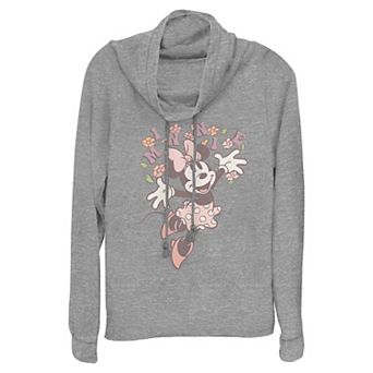 Disney's Minnie Mouse Spring Playful Women's Cowlneck Graphic Lightweight Long Sleeve