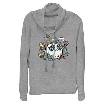 Disney's Nightmare Before Christmas Jack Skellington Desert Scene Women's Cowlneck Graphic Lightweight Long Sleeve