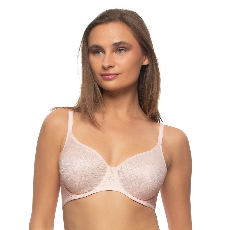 Paramour by Felina Lace Molded Unlined Underwire Bra 115207, Women's, Size: 36 C, Peachy Pink