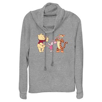Disney's Winnie The Pooh And Friends Flower Time Women's Cowlneck Graphic Lightweight Long Sleeve