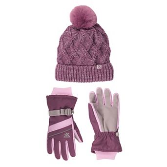 Girls 4-16 ZeroXposur Aria 2 pc Ski Gloves & Beanie Set