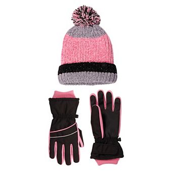Girls 4-16 ZeroXposur 2 pc Ski Gloves & Beanie Set
