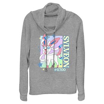 Women's Pokemon Sylveon Poster Cowlneck Graphic Lightweight Long Sleeve
