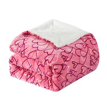 Elegant Comfort Valentine Inspired Sherpa Back Throw