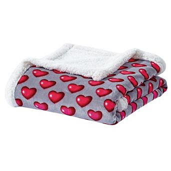 Elegant Comfort Valentine Inspired Sherpa Back Throw