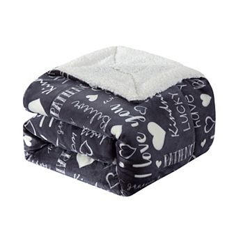 Elegant Comfort Valentine Inspired Sherpa Back Throw