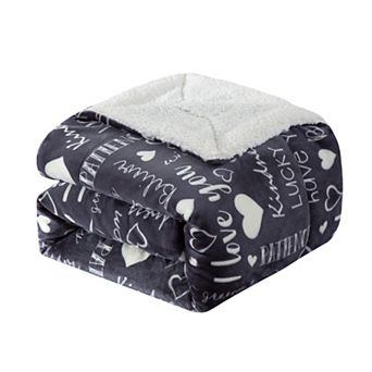 Elegant Comfort Valentine Inspired Sherpa Back Throw