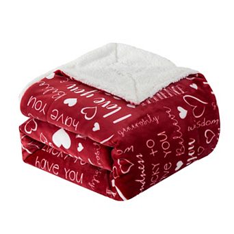 Elegant Comfort Valentine Inspired Sherpa Back Throw