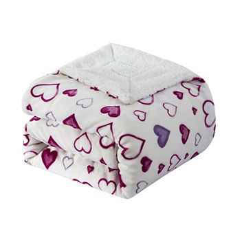 Elegant Comfort Valentine Inspired Sherpa Back Throw