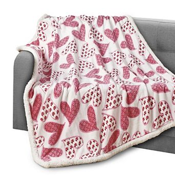 Elegant Comfort Valentine Inspired Sherpa Back Throw