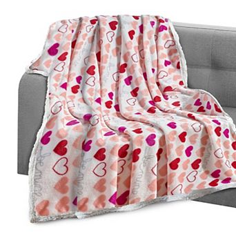 Elegant Comfort Valentine Inspired Sherpa Back Throw