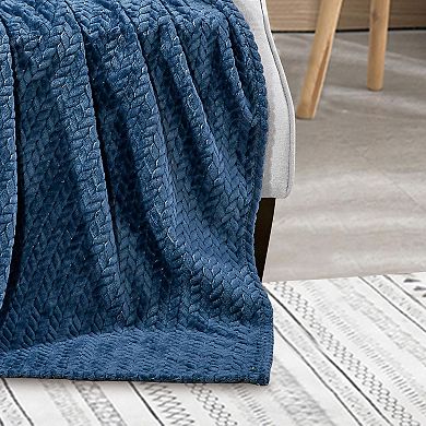 Chevron Plush All Season Decorative Throw Blanket