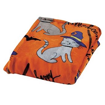 Halloween Cats Plush Decorative Halloween Machine Washable Throw