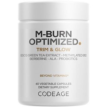 Codeage M-Burn Optimized, Decaffeinated Green Tea, Berberine, ALA, Vitamin B12, Probiotics 60 ct