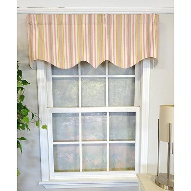 Guava Stripe Regal 3" Rod Pocket Lining Luxurious And Elegant Window Treatment Valance