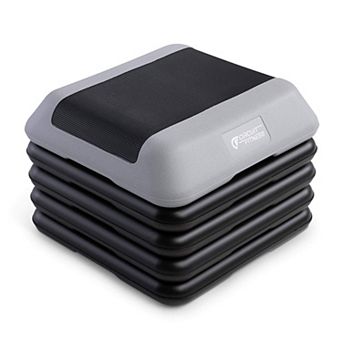 Adjustable Aerobic Step Platform with 4 Risers in multiple Colors - STEP-GRAY01-4R Circuit Fitness