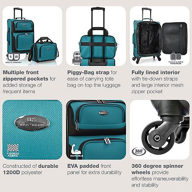 US Traveler Rio II 2-Piece Softside Expandable Spinner Luggage Set