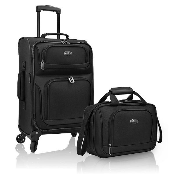 US Traveler Rio II 2-Piece Softside Expandable Spinner Luggage Set - Black