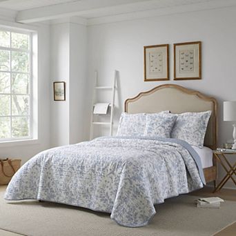 Laura Ashley Amberley Blue Quilt Set
