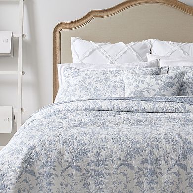 Laura Ashley Amberley Blue Quilt Set