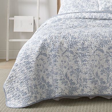 Laura Ashley Amberley Blue Quilt Set