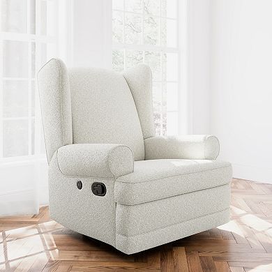 Storkcraft Serenity Wingback Upholstered Glider Recliner