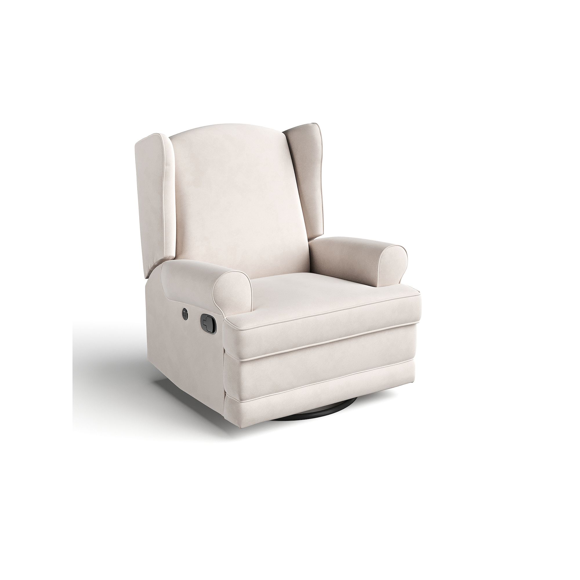 Storkcraft Serenity Wingback Upholstered Glider Recliner, Beige