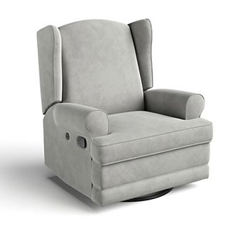 Storkcraft Serenity Wingback Upholstered Glider Recliner