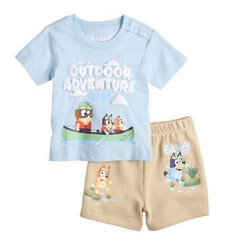 Baby Boy Bluey Outdoor Adventure Graphic Tee & Shorts Set