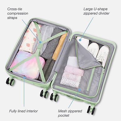 US Traveler Citrine Hardside Spinner Luggage with TSA Lock & USB Charging System