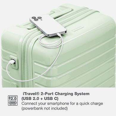US Traveler Citrine 2-pc. Hardside Spinner Luggage Set with TSA Lock & USB Charging System