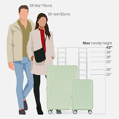 US Traveler Citrine 2-pc. Hardside Spinner Luggage Set with TSA Lock & USB Charging System