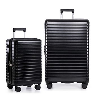 US Traveler Citrine 2 pc Hardside Spinner Luggage Set with TSA Lock & USB Charging System