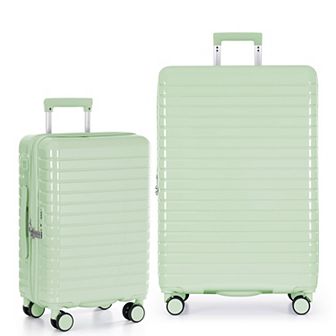 US Traveler Citrine 2 pc Hardside Spinner Luggage Set with TSA Lock & USB Charging System