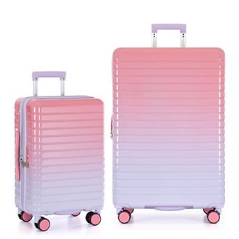US Traveler Citrine 2 pc Hardside Spinner Luggage Set with TSA Lock & USB Charging System