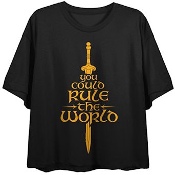 Juniors' Lord Of The Rings War Of The Rohirrim You Could Rule The World Cropped Graphic Tee