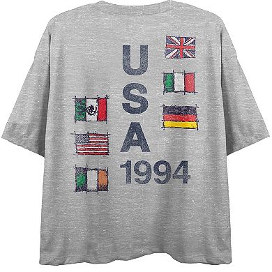 Junior's Team Gear USA Statue of Liberty Short Sleeve Crop Tee