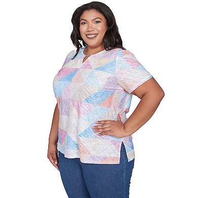 Plus Size Alfred Dunner Geometric Patchwork Tee