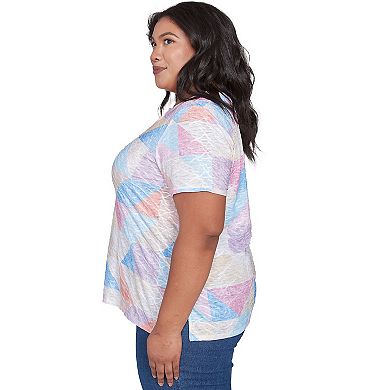 Plus Size Alfred Dunner Geometric Patchwork Tee