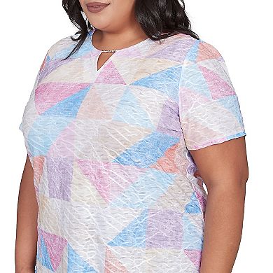Plus Size Alfred Dunner Geometric Patchwork Tee
